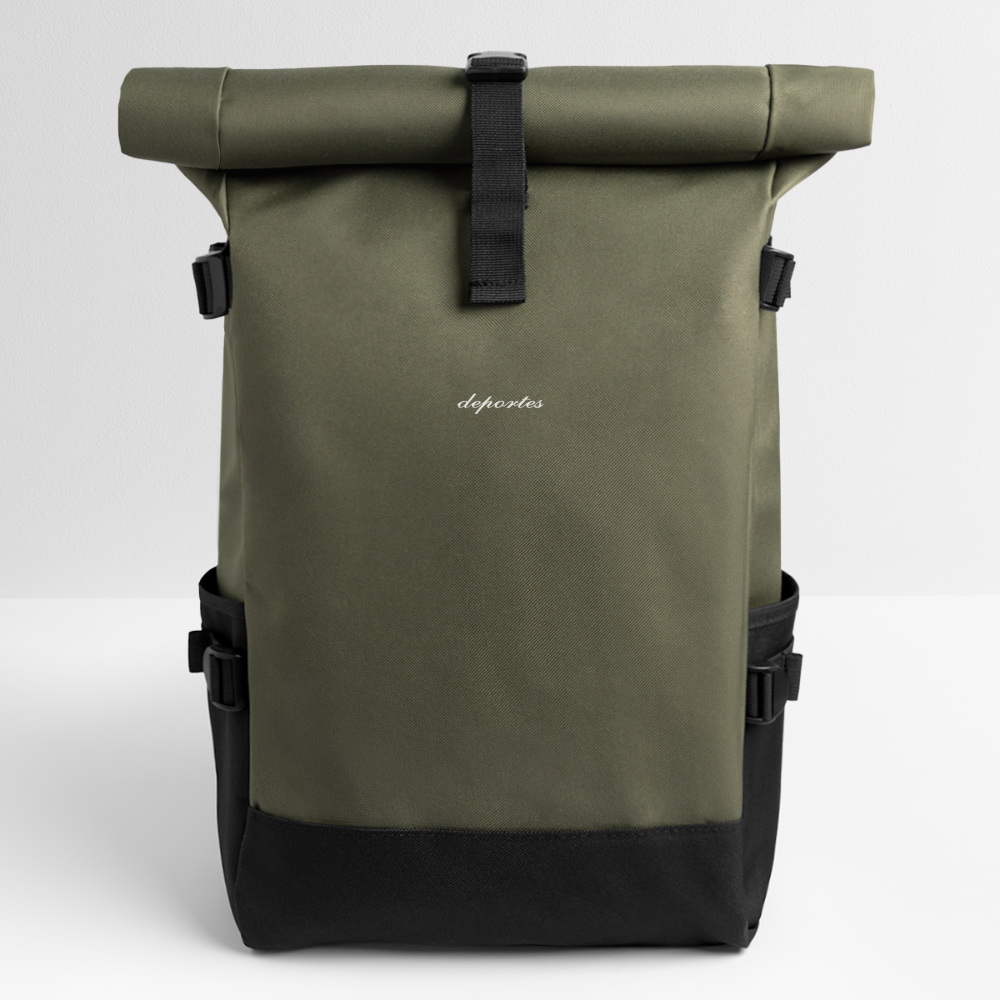 Roll Top Backpack - olive/black