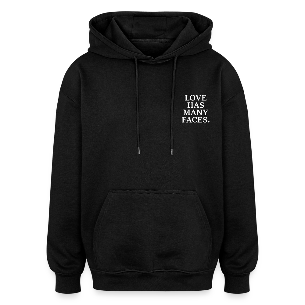 Oversized  Hoodie Love Black - Schwarz