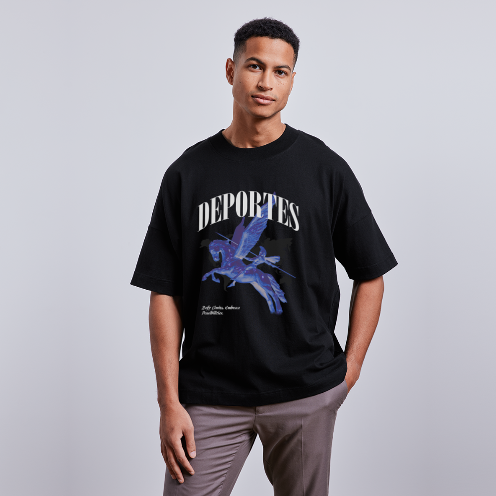 Oversize Bio-T-Shirt Pegasus - Schwarz