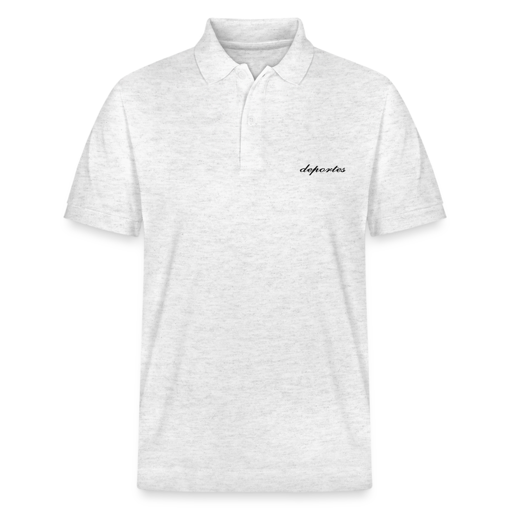 Custom-Slim-Fit Bio-Poloshirt Grey - Weiß meliert