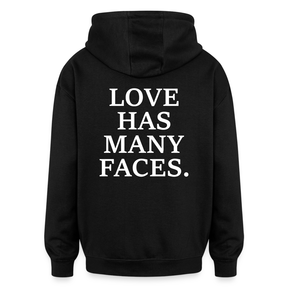 Oversized  Hoodie Love Black - Schwarz